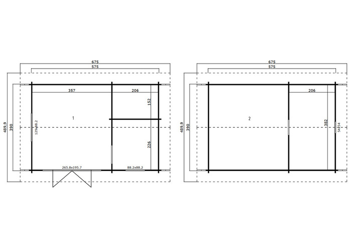Lasita Maja Caroline 2.1 hytte 390 x 575 cm